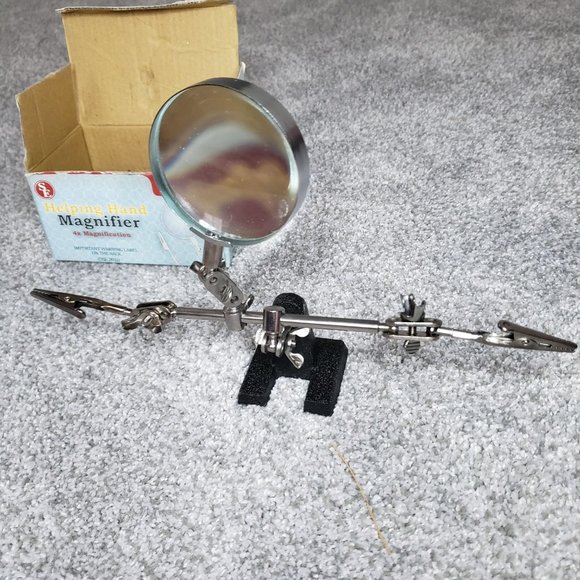 SE MZ101 Helping Hand With Magnifying Glass With Box 4X Magnifying - Picture 6 of 7